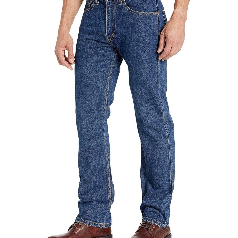 Levi’s 505 Jeans Medium Wash Denim Blue Straight Regular Fit 34 x 34 - Picture 3 of 6